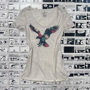 American Eagle floral logo eagle graphic tee